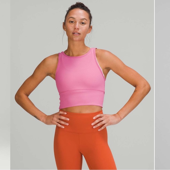 lululemon athletica Tops - Lululemon Power Pivot Ribbed Tank Top
Pink Blossom size 8 fit